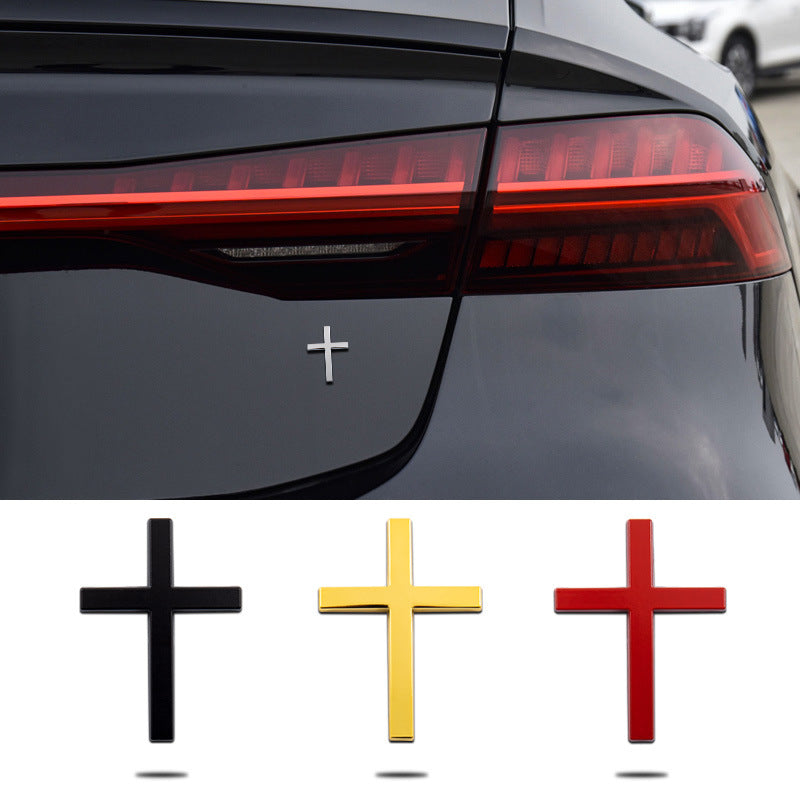 Car Metal Sticker 3D Cross Bumper Stickers