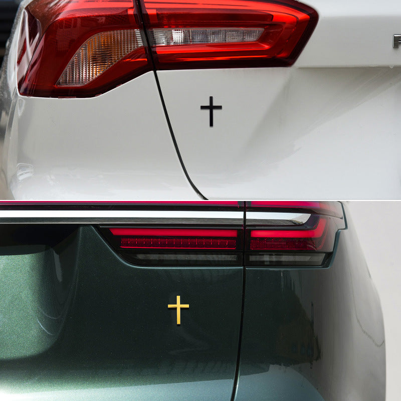Car Metal Sticker 3D Cross Bumper Stickers