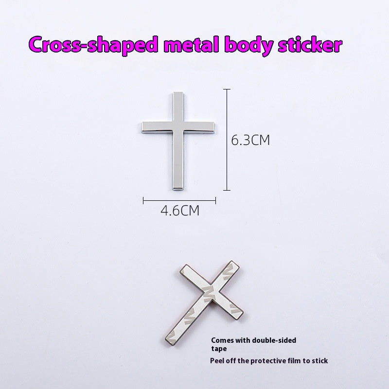 Car Metal Sticker 3D Cross Bumper Stickers
