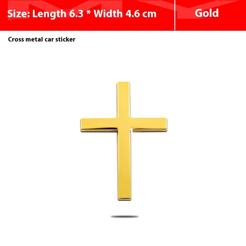 Car Metal Sticker 3D Cross Bumper Stickers